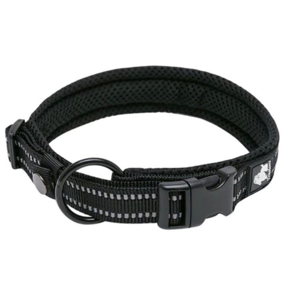 NEW Black Dog Collar FLEX Reflective Trim XL